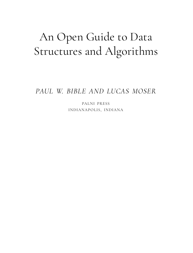 An Open Guide to Data Structures and Algorithms