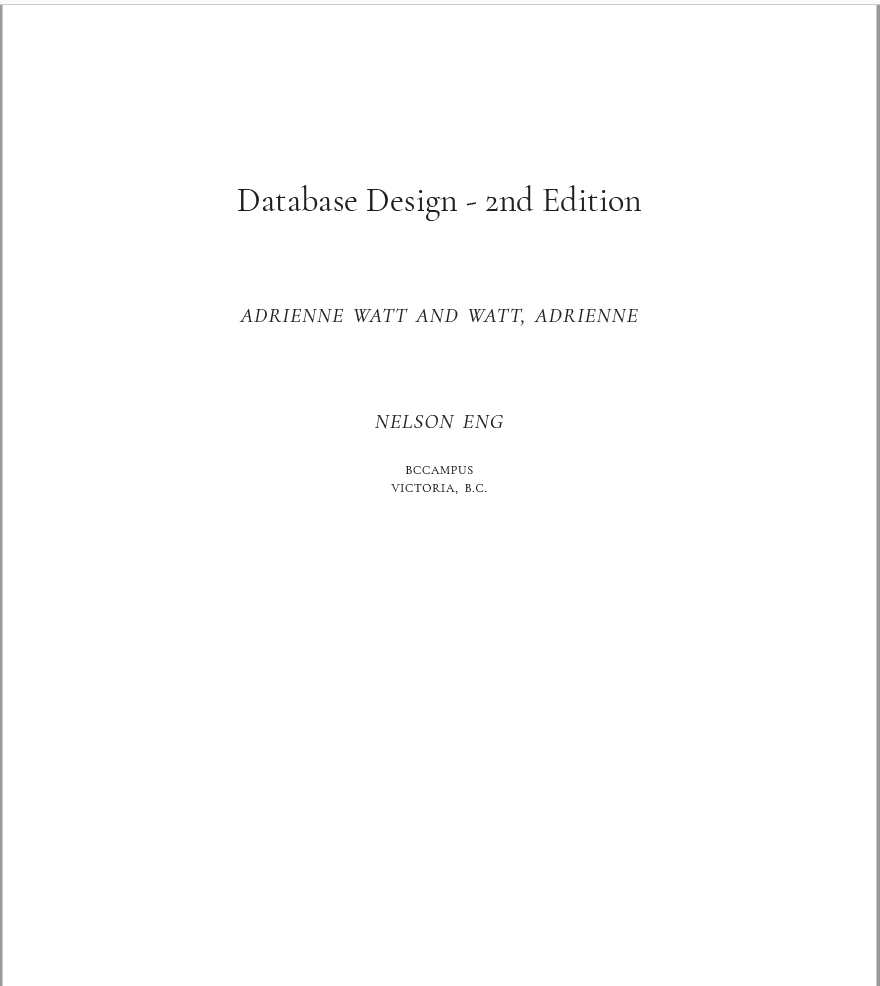 Database Design - 2nd Edition