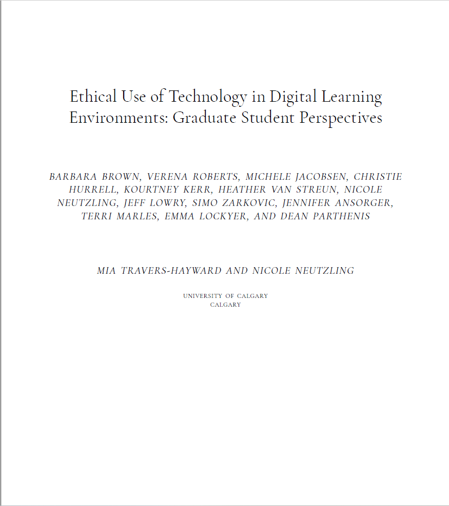 Ethical Use of Technology in Digital Learning Environments: Graduate Student Perspectives